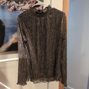 Elegant Black Metallic Women's Top